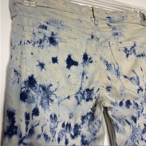 MOTHER Looker Skinny Jeans 27 Icebreaker Blue & White - Picture 8 of 13